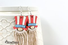 Patriotic Earrings Laser Cut Design | Macrame Earrings Product Image 2