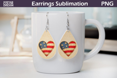 Patriotic Heart Teardrop Earrings | American Flag Earrings Product Image 1