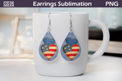 Patriotic Heart Teardrop Earrings | American Flag Earrings Product Image 1
