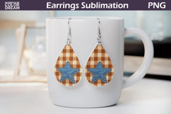 Plaid Star Earrings | Denim Sublimation Product Image 1