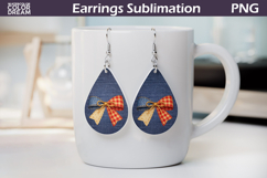 Patriotic Bow Earrings | Teardrop Earring Sublimation Product Image 1