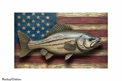 4 in 1 Can Cooler Fishing Sublimation Wrap PNG | Patriotic Product Image 2