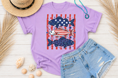 Patriotic Fishing PNG, 4th of July Fish Sublimation Design Product Image 2