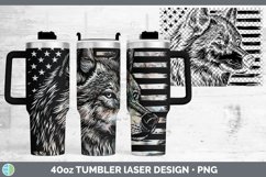 GorgeousPatriotic Flag Laser 40oz Tumbler design.