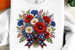 Patriotic Flower Bouquet PNG Design Product Image 1