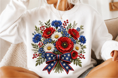 Patriotic Flower Bouquet PNG Design Product Image 3