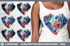 Bundle of six 4th of July heart distressed clipart.