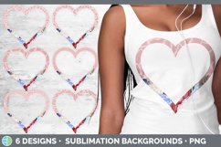 Bundle of six 4th of July heart frames clipart.