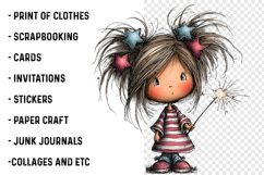 Patriotic 4th Of July Quirky Girls Clipart Product Image 2