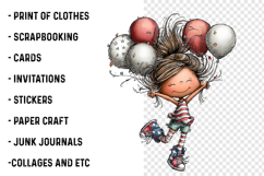 Patriotic 4th Of July Quirky Girls Clipart Product Image 2