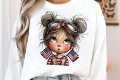 Patriotic 4th Of July Quirky Girls Clipart Product Image 3