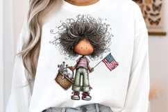 Patriotic 4th Of July Quirky Girls Clipart Product Image 3