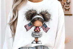 Patriotic 4th Of July Quirky Girls Clipart Product Image 3