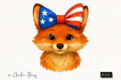 Cute Patriotic Fox PNG | 4th Of July PNG Product Image 1