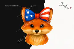 Cute Patriotic Fox PNG | 4th Of July PNG Product Image 2