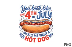 Patriotic Funny 4th of July Hot Dog PNG Product Image 1