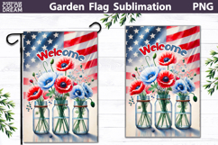 Patriotic Garden Flag Design | Memorial Day Sublimation PNG Product Image 1