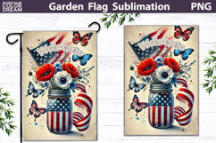 Patriotic Garden Flag Design | Memorial Day Sublimation PNG Product Image 1