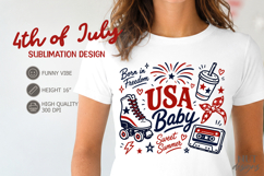 Patriotic t-shirt, 4th of July sublimation USA Baby Product Image 1