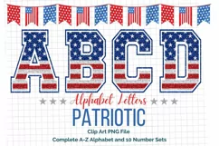 Patriotic American Flag Alphabet USA Sport Varsity Letters Product Image 1