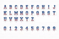 Patriotic American Flag Alphabet USA Sport Varsity Letters Product Image 2