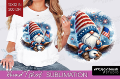 4th Of July Gnome Round Tshirt Background - Patriotic PNG Product Image 1