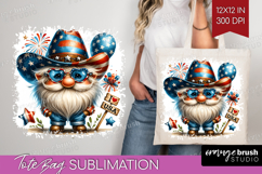 4th Of July Gnome Tote Bag - Patriotic Tote Bag PNG Product Image 1