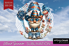 4th Of July Gnome Wind Spinner Sublimation PNG - Patriotic Product Image 1