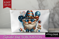 4th Of July Gnome Cosmetic Bag - Patriotic Makeup Bag PNG Product Image 1