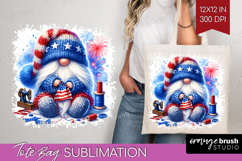 4th Of July Gnome Tote Bag - Patriotic Tote Bag PNG Product Image 1
