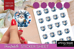 4th Of July Gnome Round Sticker - Patriotic Printable Sheet Product Image 1