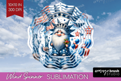 4th Of July Gnome Wind Spinner Sublimation PNG - Patriotic Product Image 1