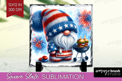 4th Of July Gnome Slate PNG - Patriotic Square Slate Product Image 1