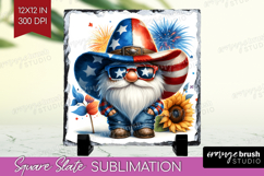 4th Of July Gnome Slate PNG - Patriotic Square Slate Product Image 1