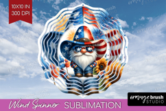 4th Of July Gnome Wind Spinner Sublimation PNG - Patriotic Product Image 1