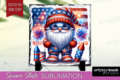 4th Of July Gnome Slate PNG - Patriotic Square Slate Product Image 1