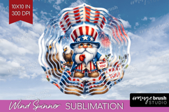 4th Of July Gnome Wind Spinner Sublimation PNG - Patriotic Product Image 1