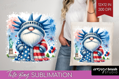 4th Of July Gnome Tote Bag - Patriotic Tote Bag PNG Product Image 1