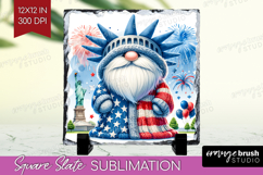4th Of July Gnome Slate PNG - Patriotic Square Slate Product Image 1