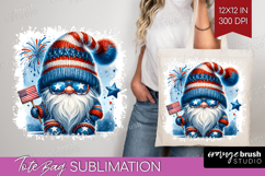 4th Of July Gnome Tote Bag - Patriotic Tote Bag PNG Product Image 1