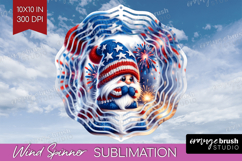 4th Of July Gnome Wind Spinner Sublimation PNG - Patriotic Product Image 1