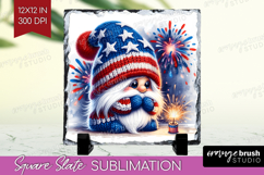 4th Of July Gnome Slate PNG - Patriotic Square Slate Product Image 1
