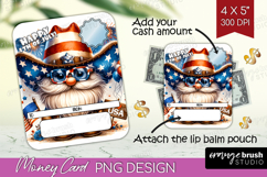 Patriotic Money Card PNG - 4th of July Gnome Money Card Product Image 1