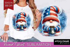 4th Of July Gnome Round Tshirt Background - Patriotic PNG Product Image 1