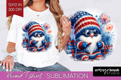 4th Of July Gnome Round Tshirt Background - Patriotic PNG Product Image 1