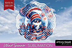 4th Of July Gnome Wind Spinner Sublimation PNG - Patriotic Product Image 1
