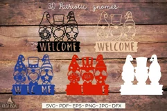 4th of july gnomes | Welcome patriotic sign svg Product Image 2