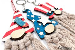Patriotic Gnomes Laser Cut Designs | Macrame Keychain Product Image 4