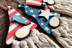 Patriotic Gnomes Laser Cut Designs | Macrame Keychain Product Image 2