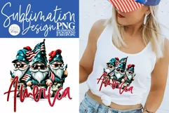 Patriotic Military Gnomes | Sublimation PNG | 4th of July Product Image 1